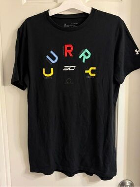 Under Armour Steph Curry SC Graphic Tee Youth XL Black Athletic Shirt